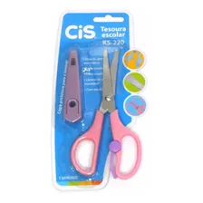 Tesoura Escolar Ks-220 Cis Com Capa Protetora E Mola 12,5cm Cor Rosa Foto mini 1