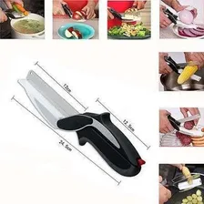 Tesoura Faca Fatiador Inox Legumes 2 Em 1 Frutas Legumes Etc Foto mini 4