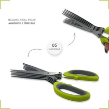 Tesoura Multi-corte 5 Lâminas Picar Legumes E Hortaliças Foto mini  2