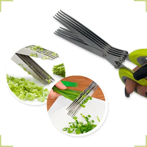 Tesoura Multi-corte 5 Lâminas Picar Legumes E Hortaliças Foto 1