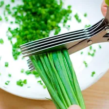 Tesoura Para Cortar Picar Ervas E Temperos 5 Lâminas Cozinha Foto mini 4