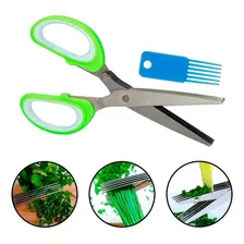 Tesoura Para Cortar Picar Ervas E Temperos 5 Lâminas Cozinha Foto  mini 1