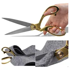 Tesoura Profissional Alfaiate Aço Inox Costura Roupa Tecido VBS Brasil Afiada Foto mini 2