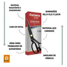 Tesoura Tapeceiro Alfaiate Crina 12 Pol Forjada - Corneta Foto mini  2