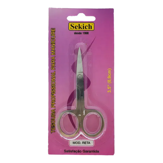 Tesoura Tesourinha Reta Manicure Profissional Sekich Foto 1