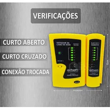 Teste Cabo De Rede Testador Rj45 Rj11 Lan Crimpagem Bateria Foto mini  2
