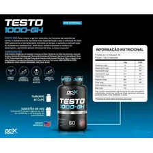 Testo 1000-Gh Ácido Aspártico Boro 60 Caps Dc-x Nutrition Sabor Sem Sabor Foto mini  2