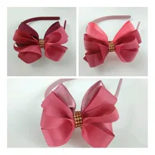Tiara Com Laço Gorgurão Infantil/adulto Atacado 24 Peças Cor Vermelho Foto mini 2