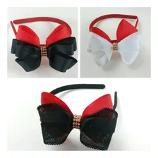 Tiara Com Laço Gorgurão Infantil/adulto Atacado 24 Peças Cor Vermelho Foto mini 3