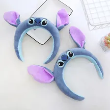 Tiara Com Orelha Stitch Confortável Macia Fofa Arco Cabelo Cor Azul Foto mini 4