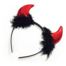 Tiara Diabinha Com Plumas Vermelho/preto Fantasia Halloween Foto mini  2
