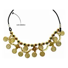 Tiara Headband Colar Cigana Odalisca Medalhas Festa Carnaval Foto mini 2