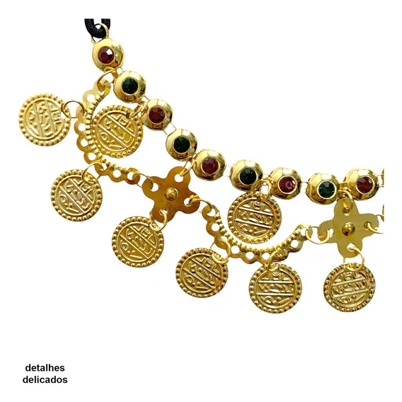 Tiara Headband Colar Cigana Odalisca Medalhas Festa Carnaval Foto 1