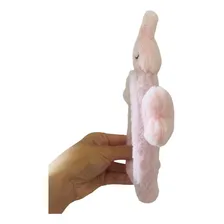 Tiara Para Cabelo Em Pelúcia Coelho Coração Cor Branco Ou Rosa Foto mini  2