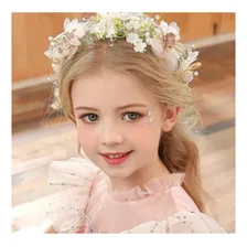 Tiara para menina com touca de noiva Princess Flower Crown Foto mini  3