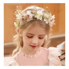 Tiara para menina com touca de noiva Princess Flower Crown Foto mini  2