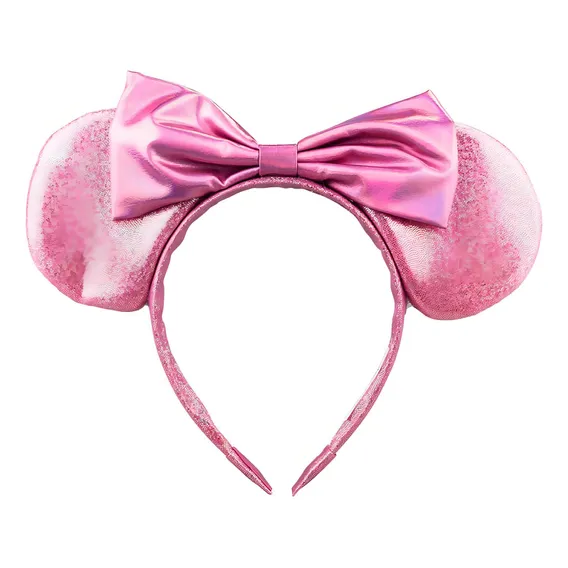 Tiara Rosa Orelhas Laço Minnie 20x25cm Foto 1