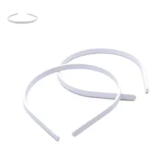Tiara Simples Forrar Encapar Branco 10mm Pacote 12un Atacado Foto mini  2