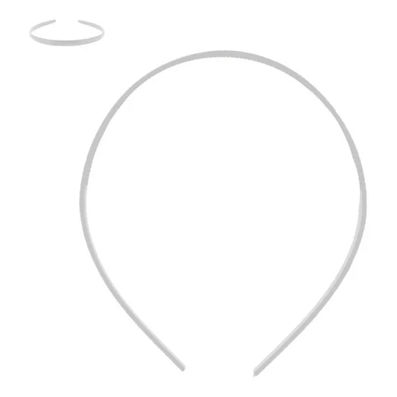 Tiara Simples Forrar Encapar Branco 10mm Pacote 12un Atacado Foto 1