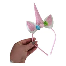Tiara Unicorn menina fantasia tiara brinde do eva layout unic贸rnio - rosa-claro Foto mini 2