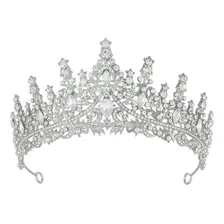 Tiaras Da Moda Coroa Rainha, Tiara De Casamento Cor Prateada Foto mini 1