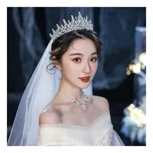 Tiaras Da Moda Coroa Rainha, Tiara De Casamento Cor Prateada Foto mini 3