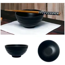 Tigela Cumbuca Oriental Japonesa De Melamina Preto 200ml Foto  mini 1