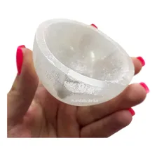 Tigela De Selenita Natural Pedra Cristal Polida Recipiente Foto mini 1