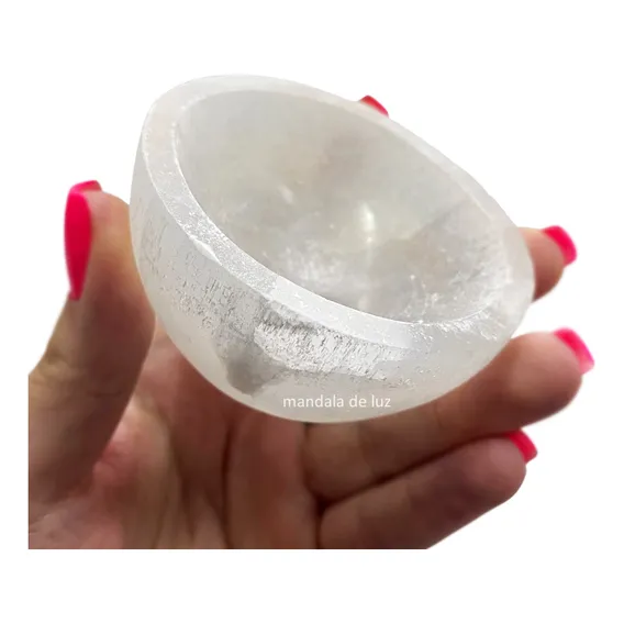 Tigela De Selenita Natural Pedra Cristal Polida Recipiente Foto 1