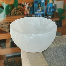 Tigela De Selenita Natural Pedra Cristal Polida Recipiente Foto mini 3