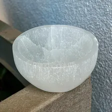 Tigela De Selenita Natural Pedra Cristal Polida Recipiente Foto mini 4