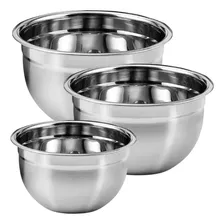 Tigelas Aço Inox Conjunto Bowls 3 Bacias Inox Brinox Foto mini 1
