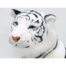 Tigre Branco Deitado Realista Em Pelúcia 70cm Foto mini  2