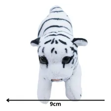Tigre Branco Filhote Deitado Realista 25cm - PelĂșcia Cor Preto com Branco Foto mini 4