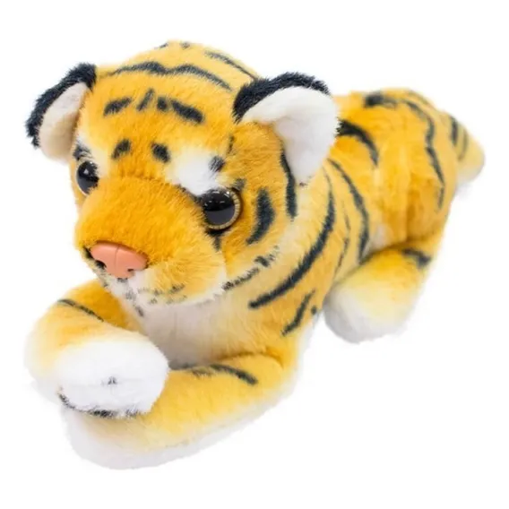 Tigre Realista Deitado 21cm - PelĂșcia Enfeite Foto 1