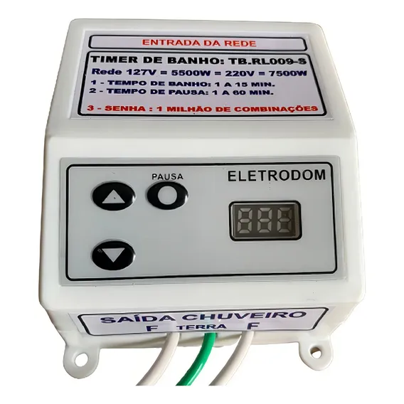 Timer De Banho Temporizador Chuveiro Eletrico Corta Energia Foto 1
