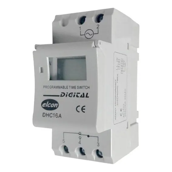 Timer Temporizador Digital Dhc-16a Para Trilho Din - Elcon Foto 1
