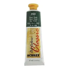 Tinta A Oil Colors Classic Acrilex 37ml Compre 1 Leve 2 Unid Óleo 353 - Verde Vessie Foto mini 1