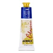 Tinta A Óleo Classic Acrilex 37ml Óleo 308 - Azul Cobalto Foto mini 1
