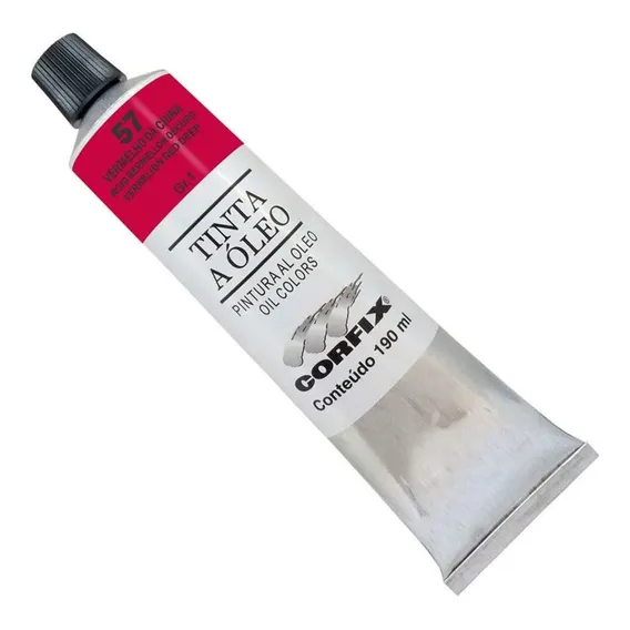 Tinta A Óleo Corfix 190ml Bisnaga Gr1 Vermelho China 57 Foto 1