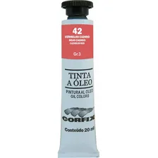 Tinta A 脫leo Corfix 20ml Vermelho C谩dmio 42 G3 Cor do 贸leo 42 Vermelho Cadmio Foto mini 3