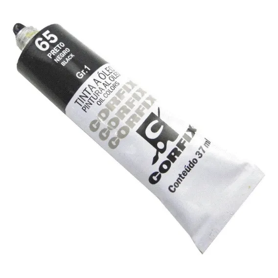 Tinta A Óleo Corfix 37ml Preto N65 (kit Com 3 Und) Foto 1