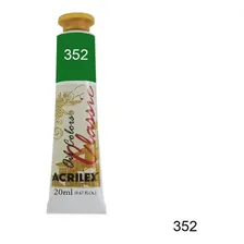 Tinta A Óleo Verde Permanente Claro 352 20ml Acrilex Foto mini 1