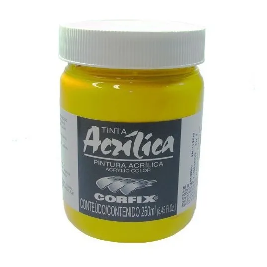Tinta Acrílica Corfix 250ml 123 Amarelo Cádmio Foto 1