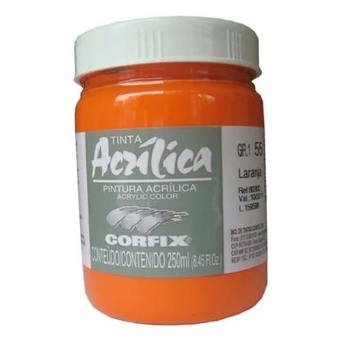 Tinta Acrílica Corfix 250ml 55 Laranja Foto 1