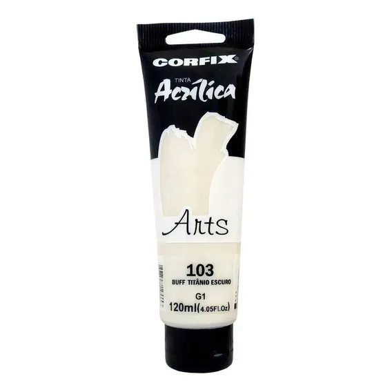 Tinta Acrilica Corfix Arts G1 103 Buff Titanio Escuro 120ml Foto 1