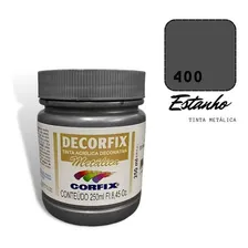 Tinta AcrÃlica Decorfix Metálica 250ml 400 Estanho Corfix Foto mini 1
