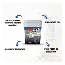 Tinta Acrílica Extra Econômica Bautech 18l Acabamento Fosco Cor Branco Foto mini  3