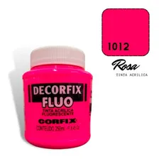 Tinta Acrilica Fluorescente Decorfix Fluo 250ml Cor Rosa Foto mini 1