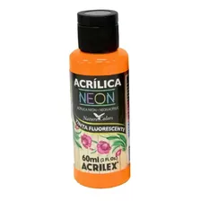 Tinta Acrílica Fosca Neon 60ml Acrilex Fluorescente Laranja Foto  mini 1
